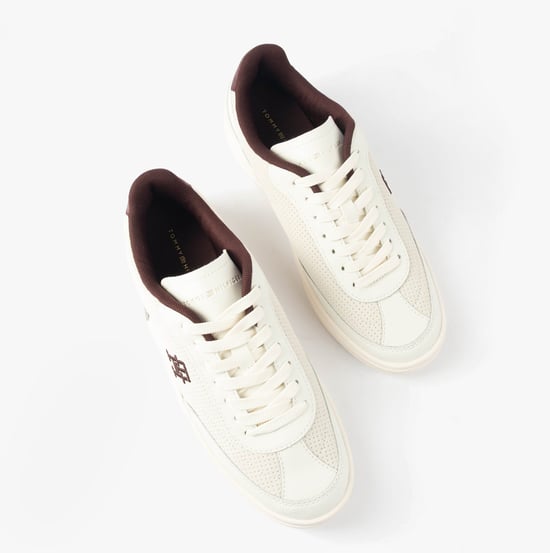 Tommy Hilfiger Th Heritage Sneaker Damen Trainingsschuhe Weiß/Burgunder Samt - Image 2