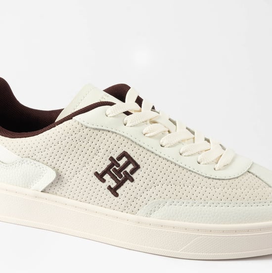 Tommy Hilfiger Th Heritage Sneaker Damen Trainingsschuhe Weiß/Burgunder Samt - Image 6