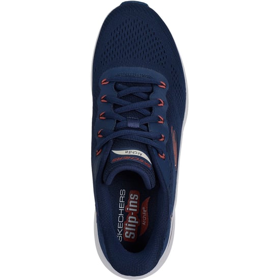 Skechers Arch Fit 2.0 Lestur Textile Herren Navy/rote Sneaker - Image 3
