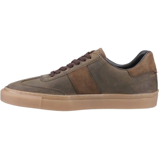 Hush Puppies Riley Herren Wildleder Turnschuhe in Khaki - Image 4