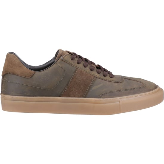 Hush Puppies Riley Herren Wildleder Turnschuhe in Khaki - Image 5