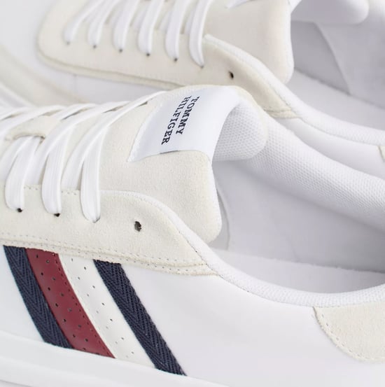 Tommy Hilfiger Cupset Rwb Leder Herrenschuhe Weiß - Image 6