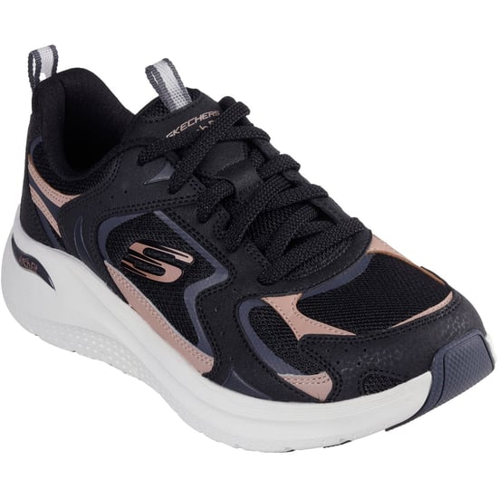 Skechers Arch Fit 2.0 Vintage Luxe Leder Damen Sneakers Schwarz/Roségold - Image 1