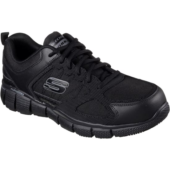 Skechers Workwear Telphin Sanphet Herren Sicherheitssneaker aus schwarzem Leder - Image 1