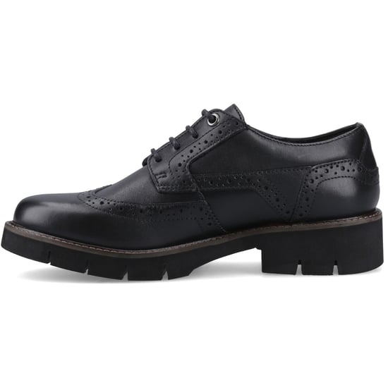Pod Kacey Leder Damen Schwarz Brogues Schuhe - Image 4