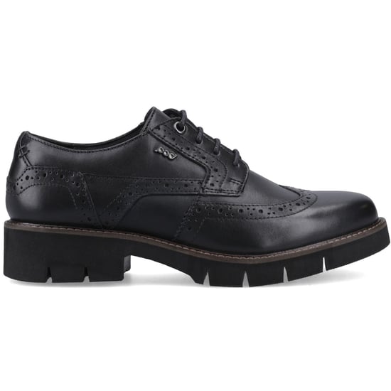 Pod Kacey Leder Damen Schwarz Brogues Schuhe - Image 5