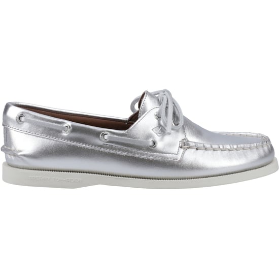 Sperry Authentic 2 Eye Damenbootsschuhe Aus Silbernem Leder - Image 5