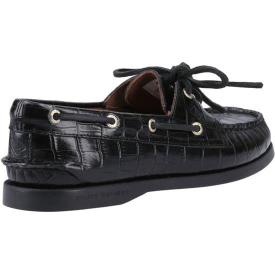 Sperry Authentic 2 Eye Damen Bootsschuhe Aus Schwarzem Leder - Image 2