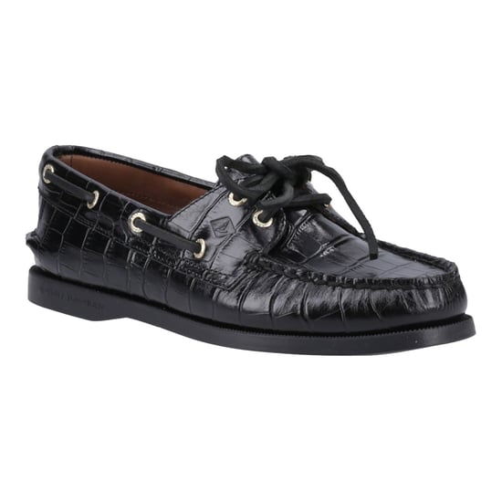 Sperry Authentic 2 Eye Damen Bootsschuhe Aus Schwarzem Leder - Image 6