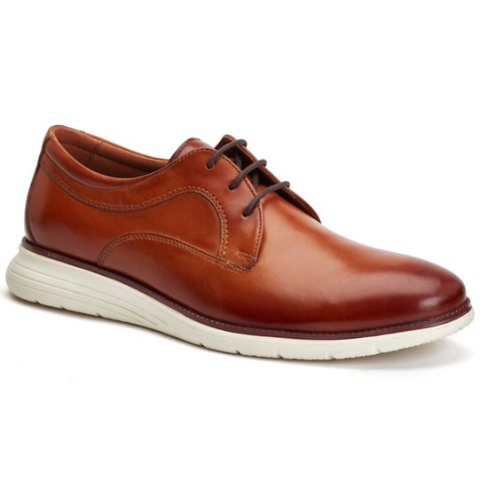 Base London Wing Leder Herren Derby Schuhe In Verbranntem Braun - Image 1