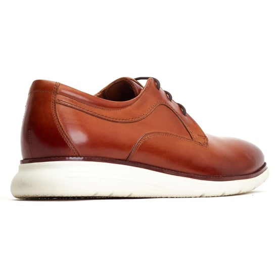 Base London Wing Leder Herren Derby Schuhe In Verbranntem Braun - Image 2