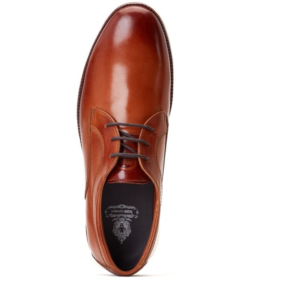 Base London Wing Leder Herren Derby Schuhe In Verbranntem Braun - Image 4