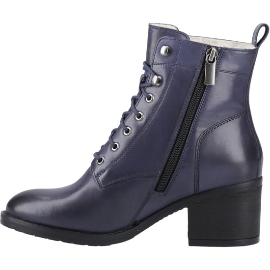 Hush Puppies Harriet Leder Damen Navy Absatz Stiefeletten - Image 4