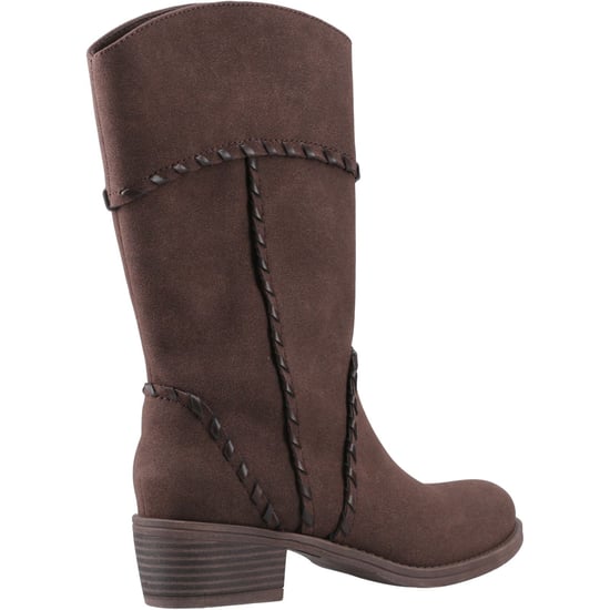Rocket Dog Rowdy Kunstleder Damen Dunkelbraune Stiefeletten Mit Absatz Bis Zur Mitte Der Wade - Image 2