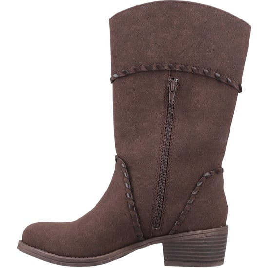 Rocket Dog Rowdy Kunstleder Damen Dunkelbraune Stiefeletten Mit Absatz Bis Zur Mitte Der Wade - Image 4