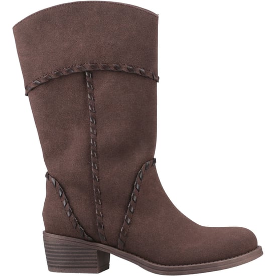 Rocket Dog Rowdy Kunstleder Damen Dunkelbraune Stiefeletten Mit Absatz Bis Zur Mitte Der Wade - Image 5