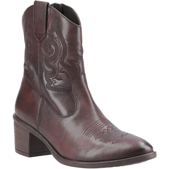 Hush Puppies Wynn Damen Stiefeletten mit Absatz aus Leder in Schokoladenbraun - Image 1