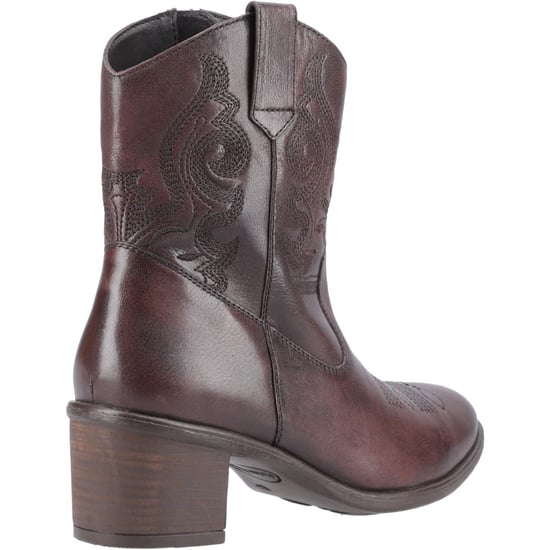 Hush Puppies Wynn Damen Stiefeletten mit Absatz aus Leder in Schokoladenbraun - Image 2