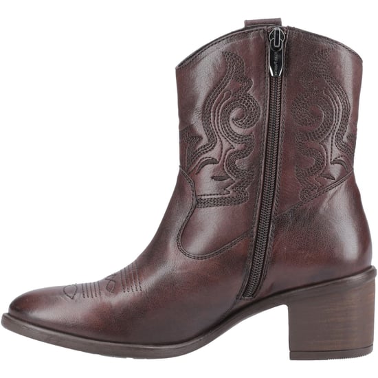 Hush Puppies Wynn Damen Stiefeletten mit Absatz aus Leder in Schokoladenbraun - Image 4