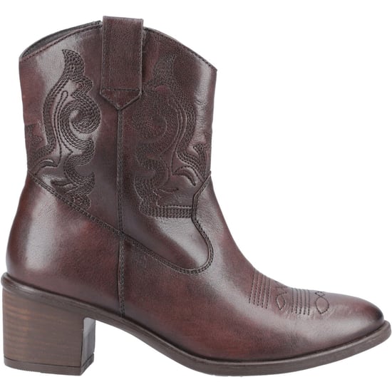 Hush Puppies Wynn Damen Stiefeletten mit Absatz aus Leder in Schokoladenbraun - Image 5