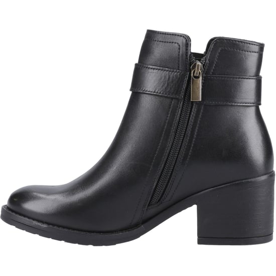 Hush Puppies Hensley Leder Damen Schwarze Absatz-Stiefeletten - Image 4