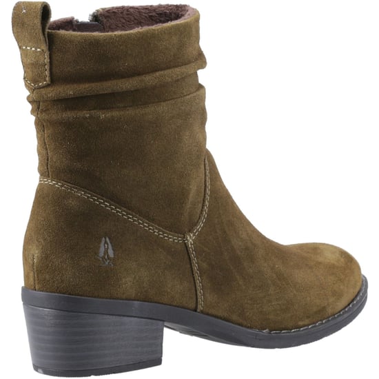 Hush Puppies Iris Veloursleder Damen Khaki Stiefeletten mit Absatz - Image 2
