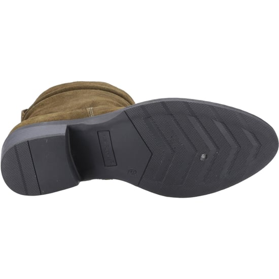 Hush Puppies Iris Veloursleder Damen Khaki Stiefeletten mit Absatz - Image 3
