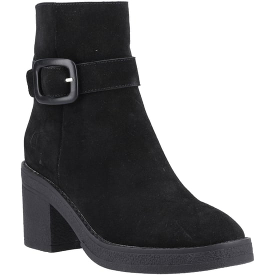 Hush Puppies Fearne Damen Wildleder Schwarze Stiefeletten mit Absatz - Image 1