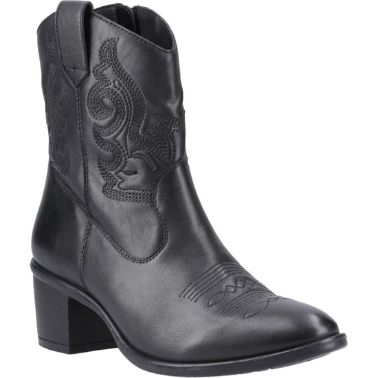 Hush Puppies Wynn Damen Stiefeletten aus schwarzem Leder mit Absatz - Image 1