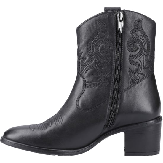 Hush Puppies Wynn Damen Stiefeletten aus schwarzem Leder mit Absatz - Image 4