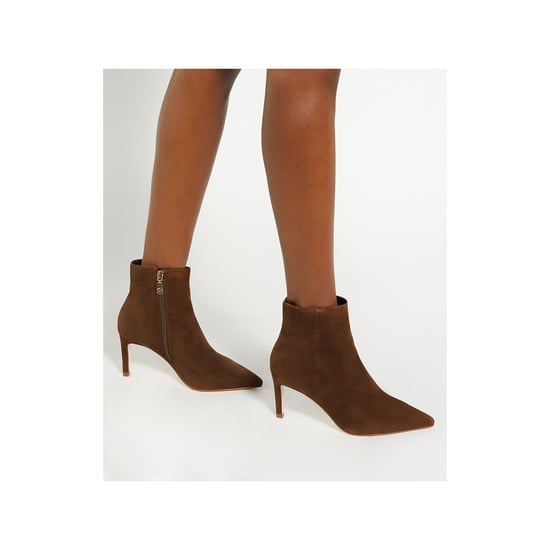 Dune Obsessively Veloursleder Damen Dunkelbraune Absatz Stiefeletten - Image 6