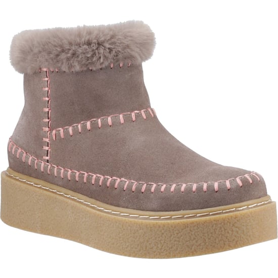 Hush Puppies Brielle Wildleder Damen Taupe Winter Stiefeletten - Image 1