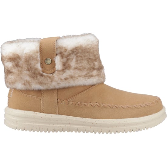 HEYDUDE Camden Cuff Classic Cozy Polyester Damen Winter Stiefeletten in Cognac - Image 5