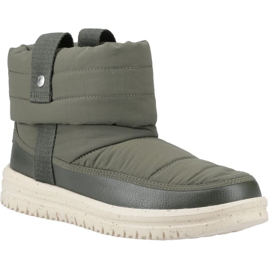 HEYDUDE Camden Cuff Nylon Quilt Nylon Damen Winter-Stiefeletten in Dunkeloliv - Image 1