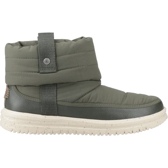 HEYDUDE Camden Cuff Nylon Quilt Nylon Damen Winter-Stiefeletten in Dunkeloliv - Image 5