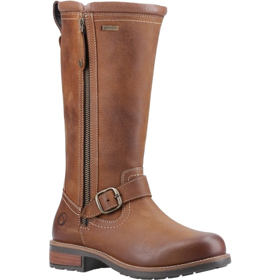Cotswold Bourton Leder Damen Lederstiefel in Tan - Image 1