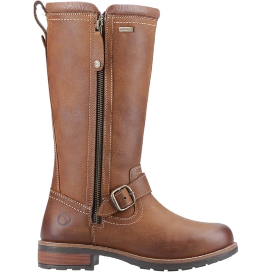 Cotswold Bourton Leder Damen Lederstiefel in Tan - Image 5