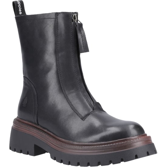 Hush Puppies Roxanna Damen Lederstiefel aus schwarzem Leder - Image 1