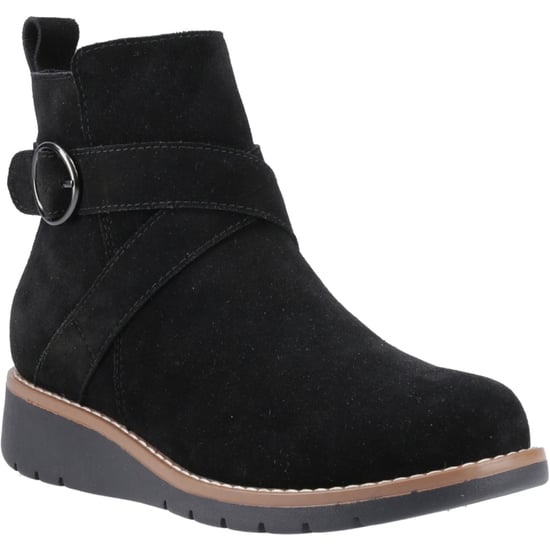 Hush Puppies Lyra Wildleder Damen Schwarze Winter Stiefeletten - Image 1