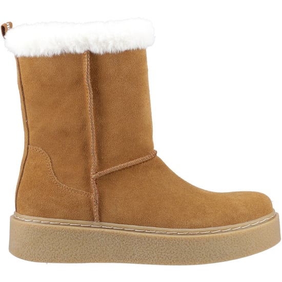 Hush Puppies Becca Mid Wildleder Damen Stiefel in Tan - Image 5
