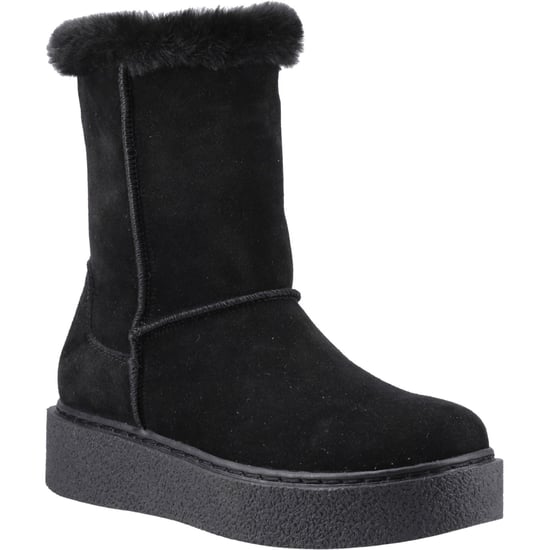 Hush Puppies Becca Mid Wildleder Damenstiefel Schwarz - Image 1