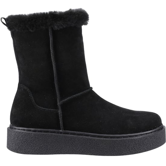 Hush Puppies Becca Mid Wildleder Damenstiefel Schwarz - Image 5