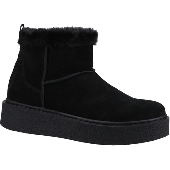 Hush Puppies Becca Damen Wildleder Winterstiefeletten in Schwarz - Image 1