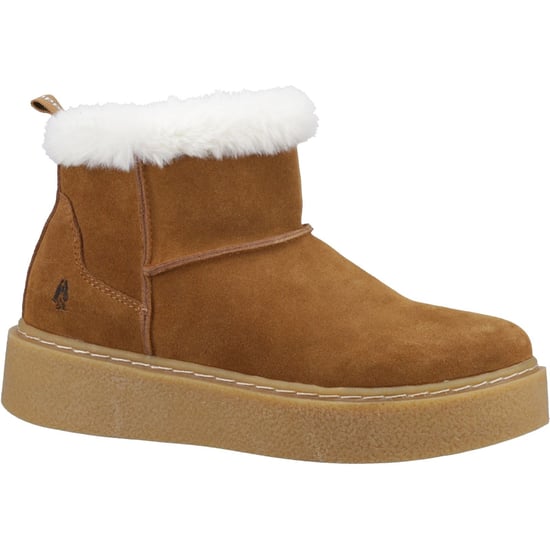 Hush Puppies Becca Damen Winterstiefeletten aus Veloursleder in Tan - Image 1