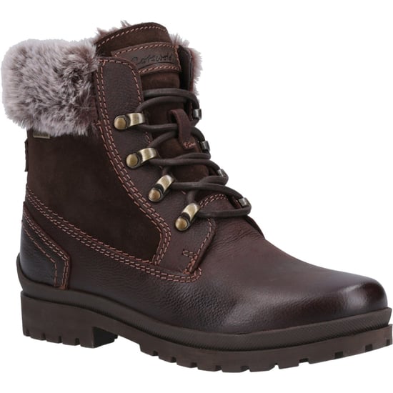 Cotswold Evenlode Leder Damen Braune Winter Stiefeletten - Image 1