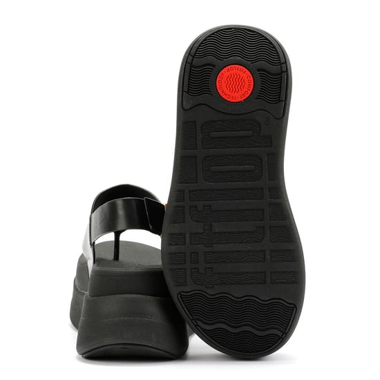 FitFlop F-Mode Damen-Sandalen Aus Schwarzem Leder - Image 4