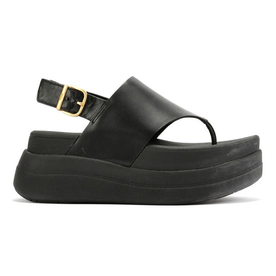 FitFlop F-Mode Damen-Sandalen Aus Schwarzem Leder - Image 5