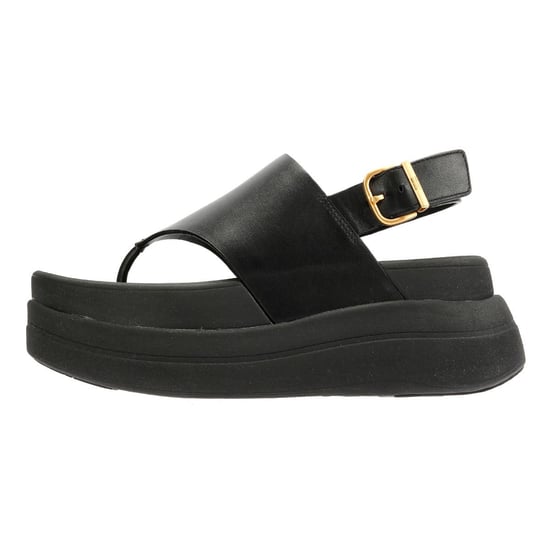 FitFlop F-Mode Damen-Sandalen Aus Schwarzem Leder - Image 6