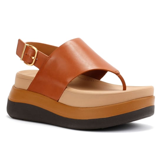 FitFlop F-Mode Damen Sandalen Aus Braunem Leder - Image 2
