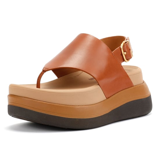 FitFlop F-Mode Damen Sandalen Aus Braunem Leder - Image 3